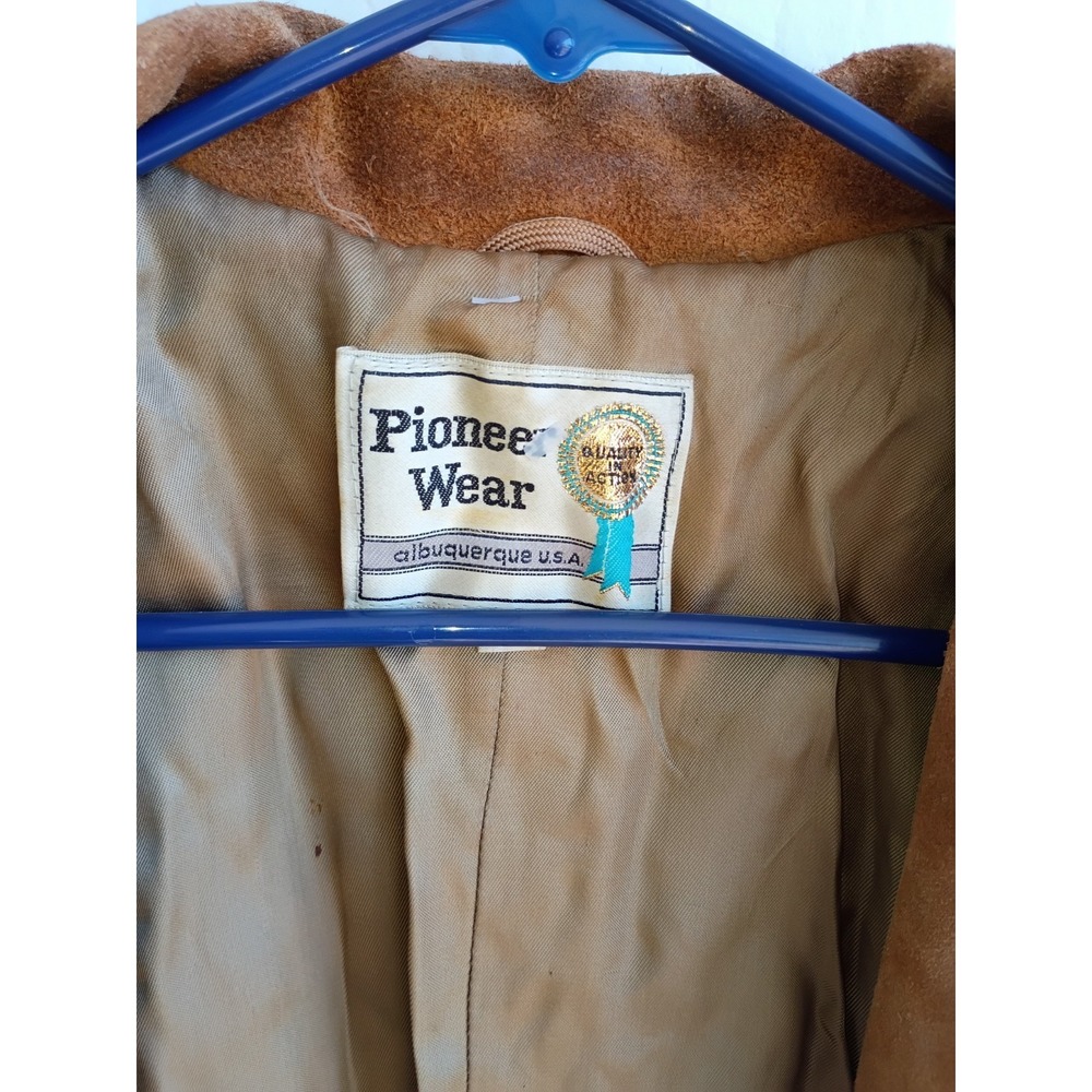 Pioneer Wear Western, Cowgirl Fringed Leather Suede Coat 16 Button Up Women - Picture 2 of 10